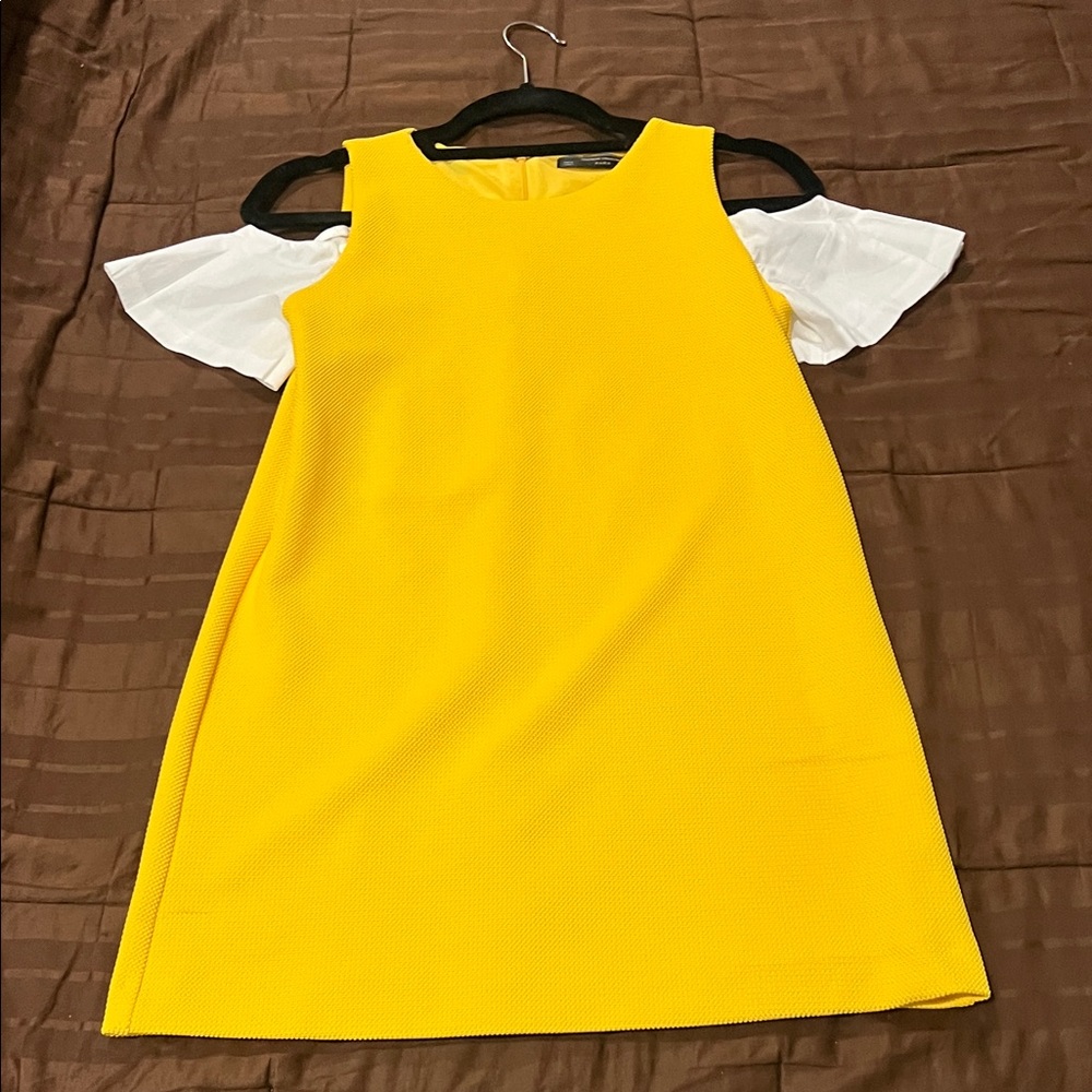 Zara Yellow Dress with White Sleeves